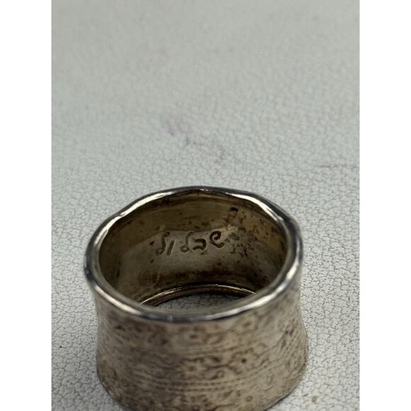 Sisae Sterling Silver Band Ring Flowers Size 6 - Picture 4 of 11